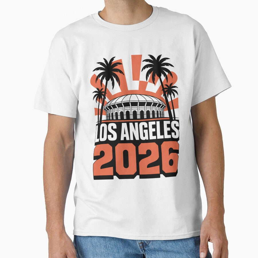 Los Angeles 2026 Palm Tree Sunset T-Shirt V21 by DarylWelsh2024 Unisex T-shirt, Sweatshirt, Hoodie, Long Sleeve Tee - T-Shirt, Sweatshirt, Hoodie