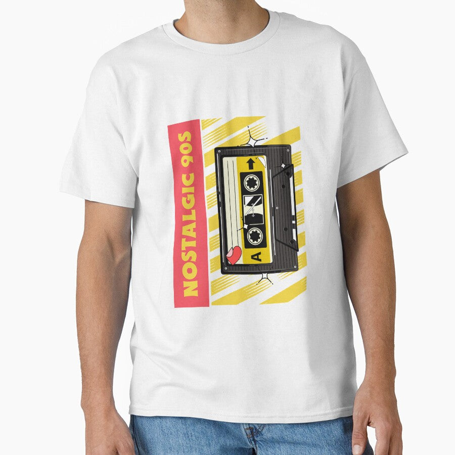 Nostalgic 90s Artwork with Classic Cassette Tape Illustration by deepakrode7 Unisex T-shirt, Sweatshirt, Hoodie, Long Sleeve Tee - T-Shirt, Sweatshirt, Hoodie