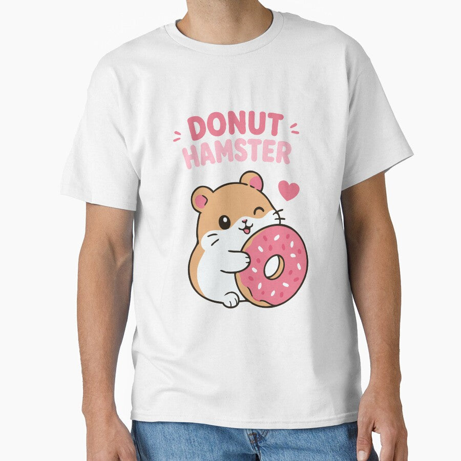 Timid Hamster Donut Sticker Variant - Tee by RedStreamStudio Unisex T-shirt, Sweatshirt, Hoodie, Long Sleeve Tee - T-Shirt, Sweatshirt, Hoodie