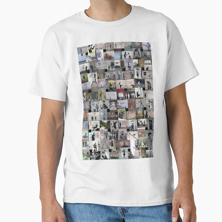 Banksy by Montage-Madness Unisex T-shirt, Sweatshirt, Hoodie, Long Sleeve Tee - T-Shirt, Sweatshirt, Hoodie