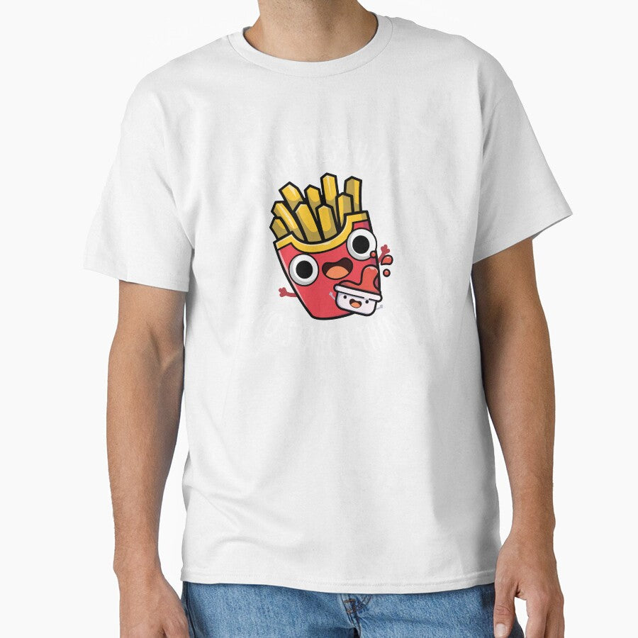 Bad Fries Puns No Starch Thing Funny Food Pun (Dark BG) by punnybone Unisex T-shirt, Sweatshirt, Hoodie, Long Sleeve Tee - T-Shirt, Sweatshirt, Hoodie