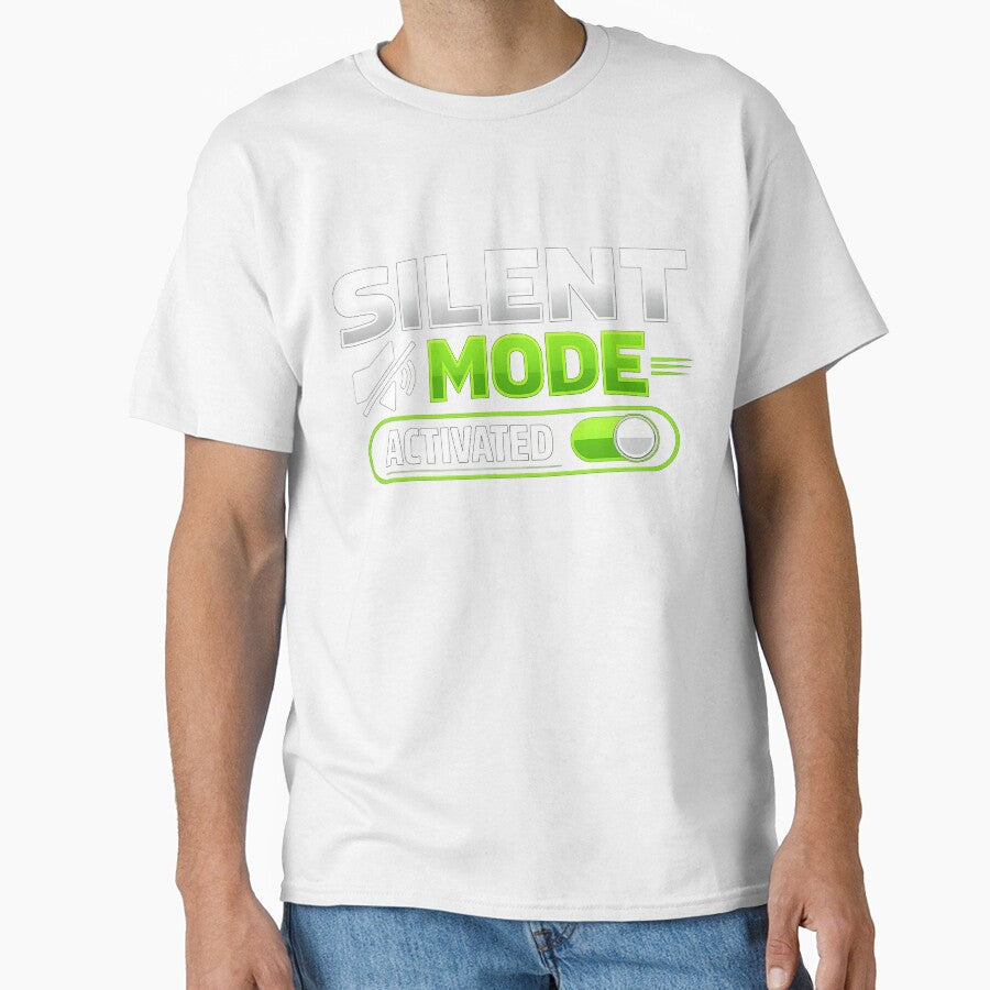 Silent Mode Activated Funny Introvert Humor Antisocial Meme Sticker by Nubrixa-Studio Unisex T-shirt, Sweatshirt, Hoodie, Long Sleeve Tee - T-Shirt, Sweatshirt, Hoodie