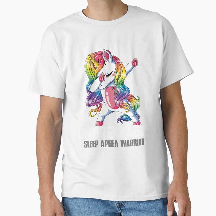Sleep Apnea Awareness - Unicorn Sleep Apnea Warrior Ribbon UNBREAKABLE by Fernandezf Unisex T-shirt, Sweatshirt, Hoodie, Long Sleeve Tee - T-Shirt, Sweatshirt, Hoodie