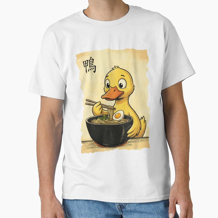 Cute Duck Eating Ramen Noodles - Kawaii Japanese Food Lover by Bongocomic Unisex T-shirt, Sweatshirt, Hoodie, Long Sleeve Tee - T-Shirt, Sweatshirt, Hoodie