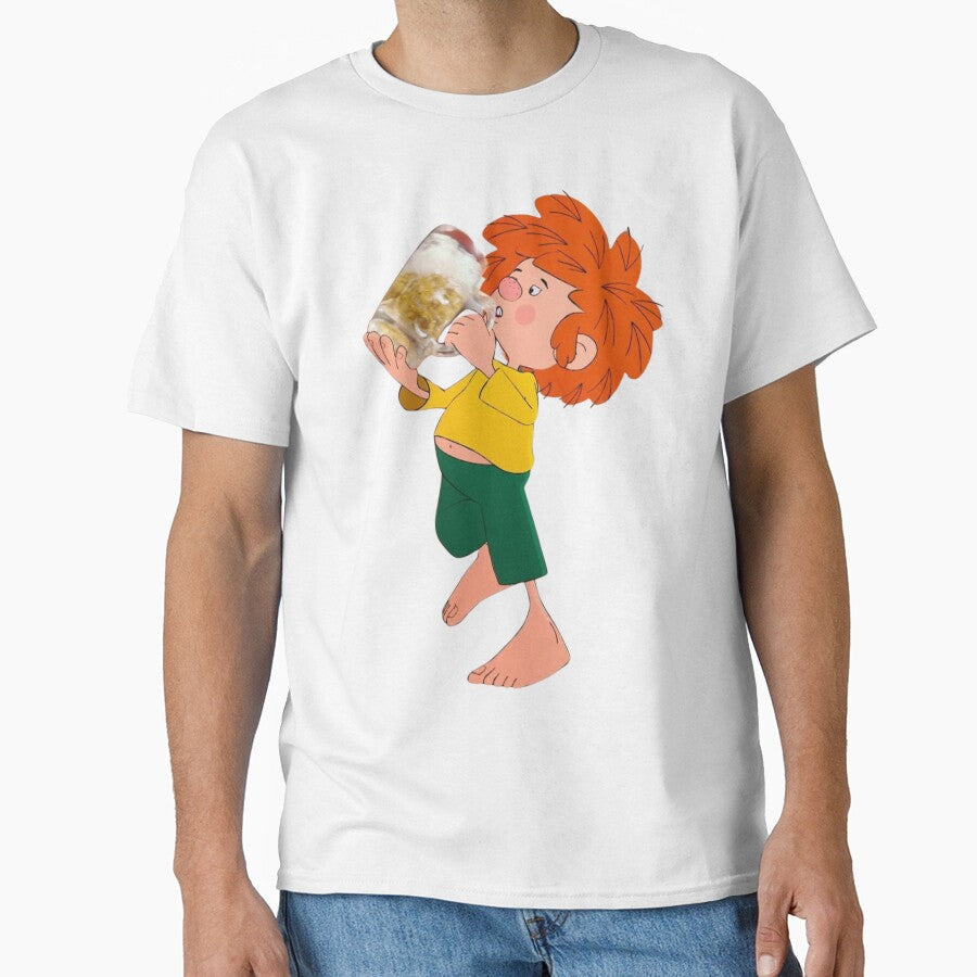 Pumuckl drinks beer by DieViolettHund Unisex T-shirt, Sweatshirt, Hoodie, Long Sleeve Tee - T-Shirt, Sweatshirt, Hoodie