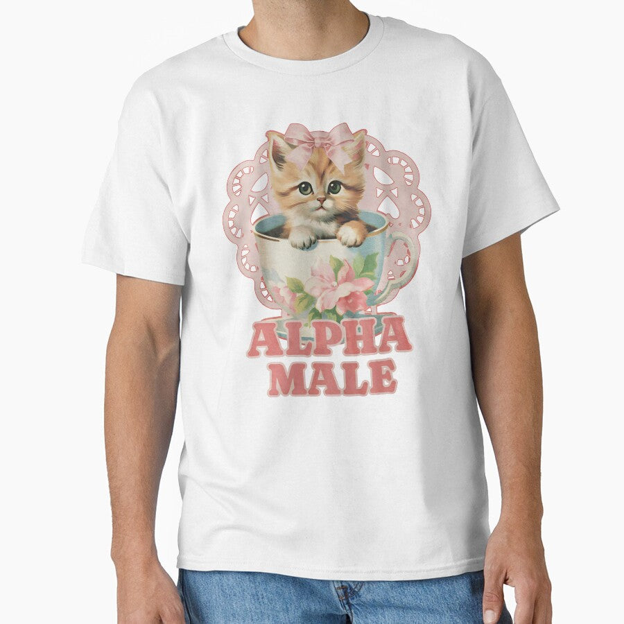 Alpha Male Funny Kitten Tshirt, Funny Cat Meme Shirt by DuneHaicna Unisex T-shirt, Sweatshirt, Hoodie, Long Sleeve Tee - T-Shirt, Sweatshirt, Hoodie