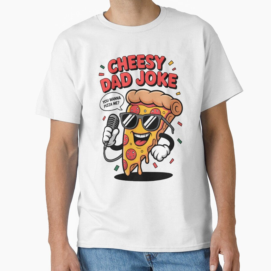 Cheesy Dad Joke Slice of Pizza by box-artshop Unisex T-shirt, Sweatshirt, Hoodie, Long Sleeve Tee - T-Shirt, Sweatshirt, Hoodie