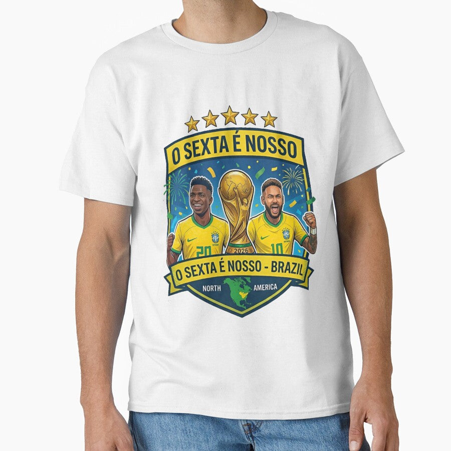 Brazil Football O Sexta E Nosso Neymar and Vini Jr | Brazil Football Fan Art by iamamiraj Unisex T-shirt, Sweatshirt, Hoodie, Long Sleeve Tee - T-Shirt, Sweatshirt, Hoodie