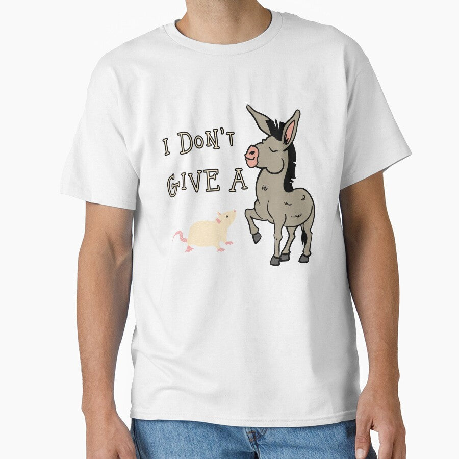 I Don't Give A Rats Sarcastic Donkey Design by Peggy Lindstrom Unisex T-shirt, Sweatshirt, Hoodie, Long Sleeve Tee - T-Shirt, Sweatshirt, Hoodie