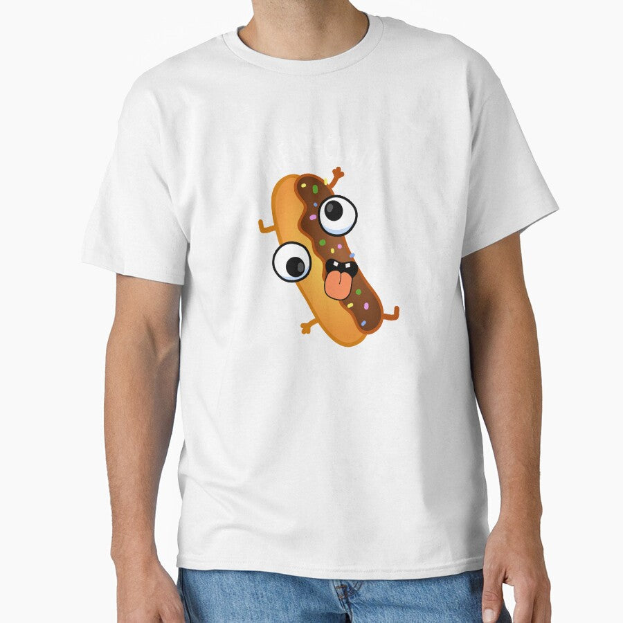 Freak-clair Funny Eclair Pun (Dark BG) by punnybone Unisex T-shirt, Sweatshirt, Hoodie, Long Sleeve Tee - T-Shirt, Sweatshirt, Hoodie