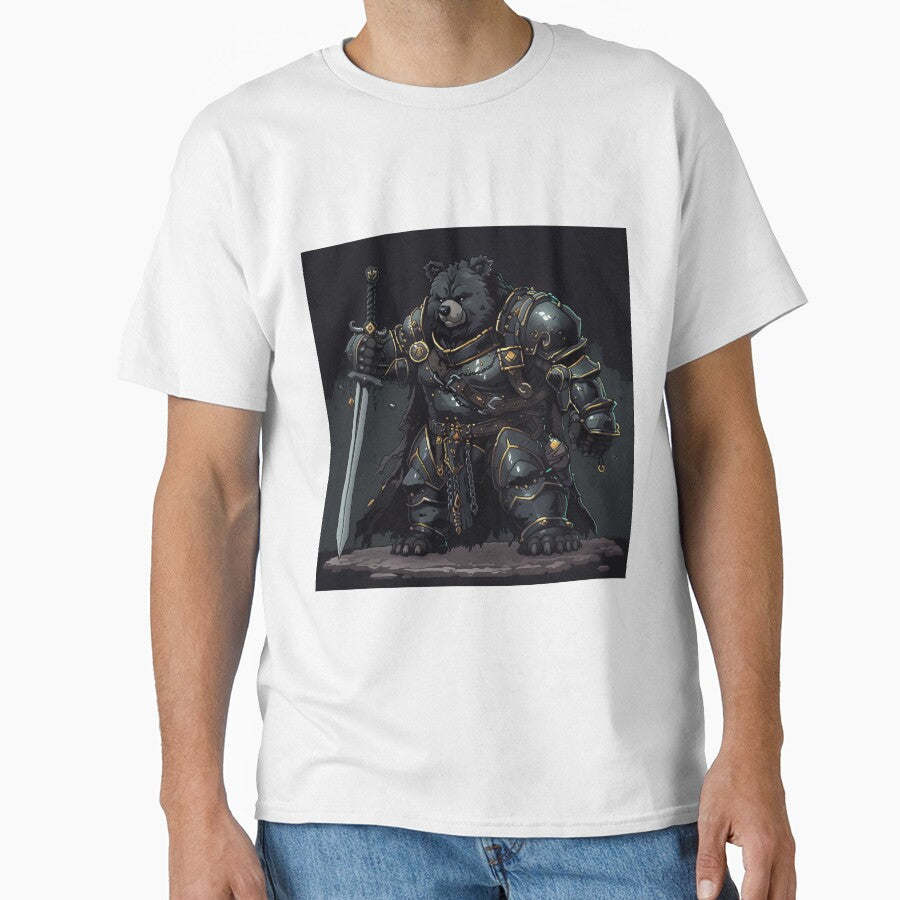 Bear Knight Pixel Art by Kaos-Bit Unisex T-shirt, Sweatshirt, Hoodie, Long Sleeve Tee - T-Shirt, Sweatshirt, Hoodie