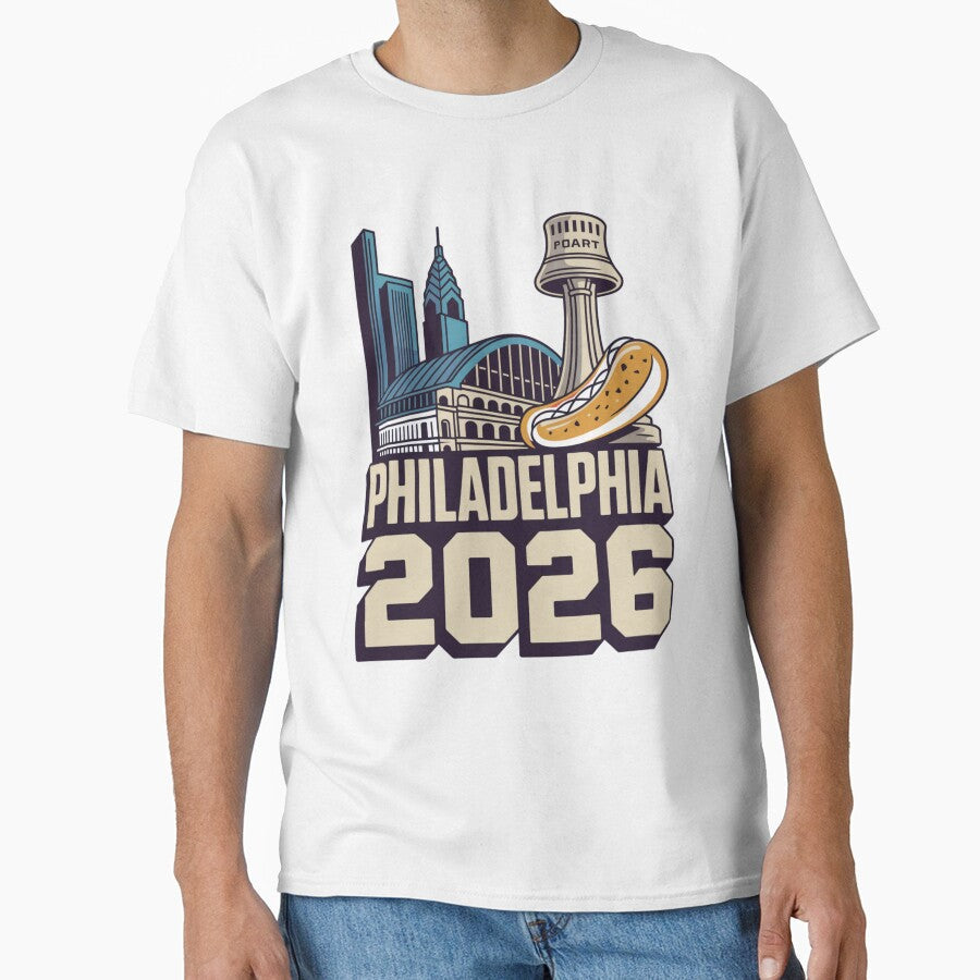 Philadelphia 2026 Liberty Bell Stadium Cheesesteak T-Shirt V14 by DarylWelsh2024 Unisex T-shirt, Sweatshirt, Hoodie, Long Sleeve Tee - T-Shirt, Sweatshirt, Hoodie