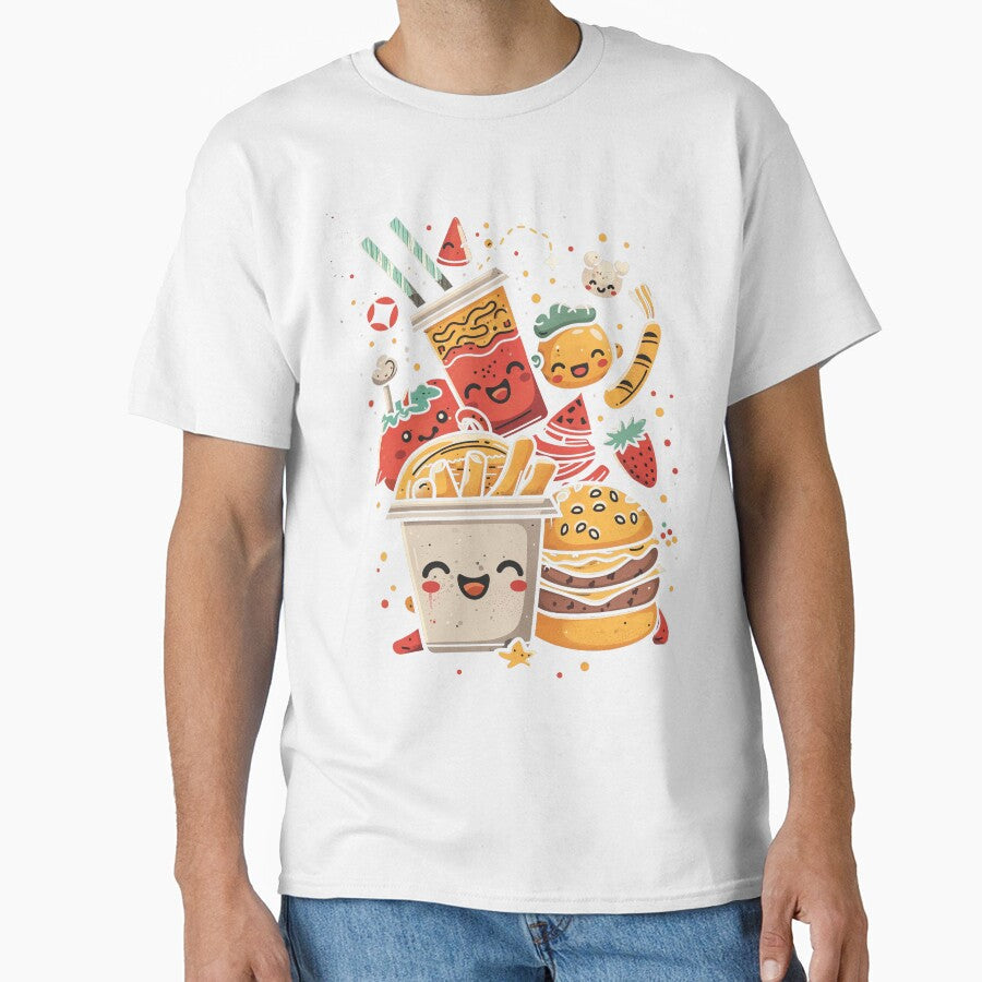 Kawai Burger by nomiraclehere Unisex T-shirt, Sweatshirt, Hoodie, Long Sleeve Tee - T-Shirt, Sweatshirt, Hoodie