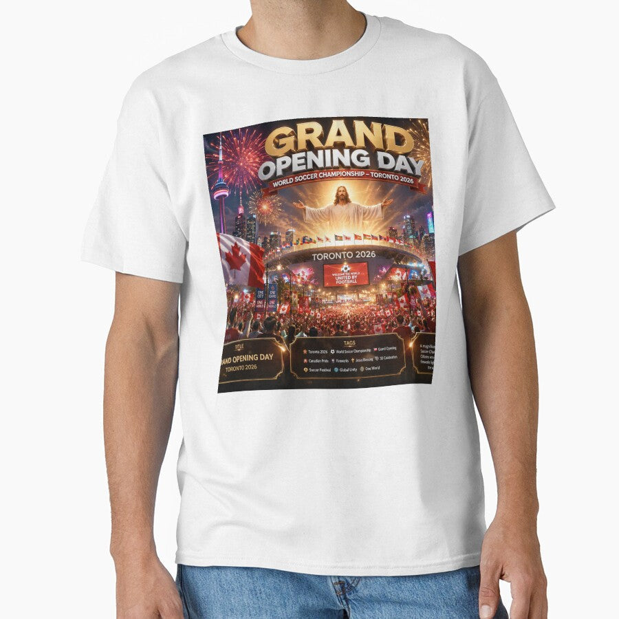 Toronto as Canadian citizens wave giant Canadian flags and fill the streets with joy, music, lights, and soccer passion during the World Soccer Championship festivities. by PaintMeWorld - T-Shirt, Sweatshirt, Hoodie
