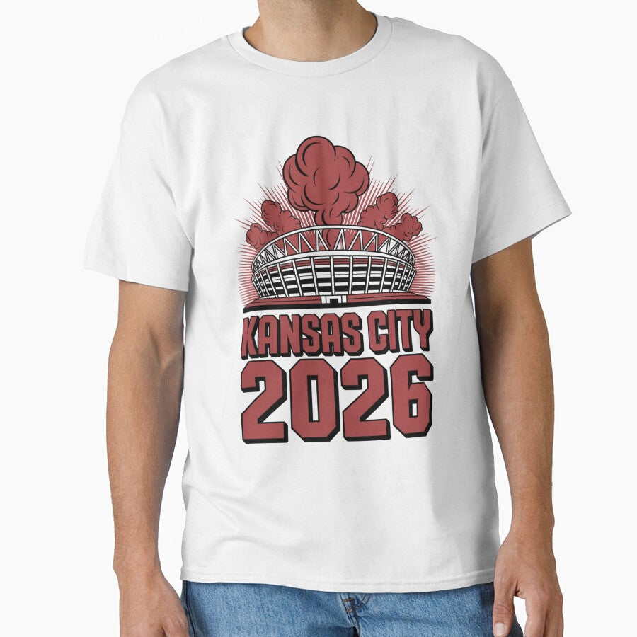 Kansas City 2026 Arrowhead Stadium Football T-Shirt V4 by DarylWelsh2024 Unisex T-shirt, Sweatshirt, Hoodie, Long Sleeve Tee - T-Shirt, Sweatshirt, Hoodie