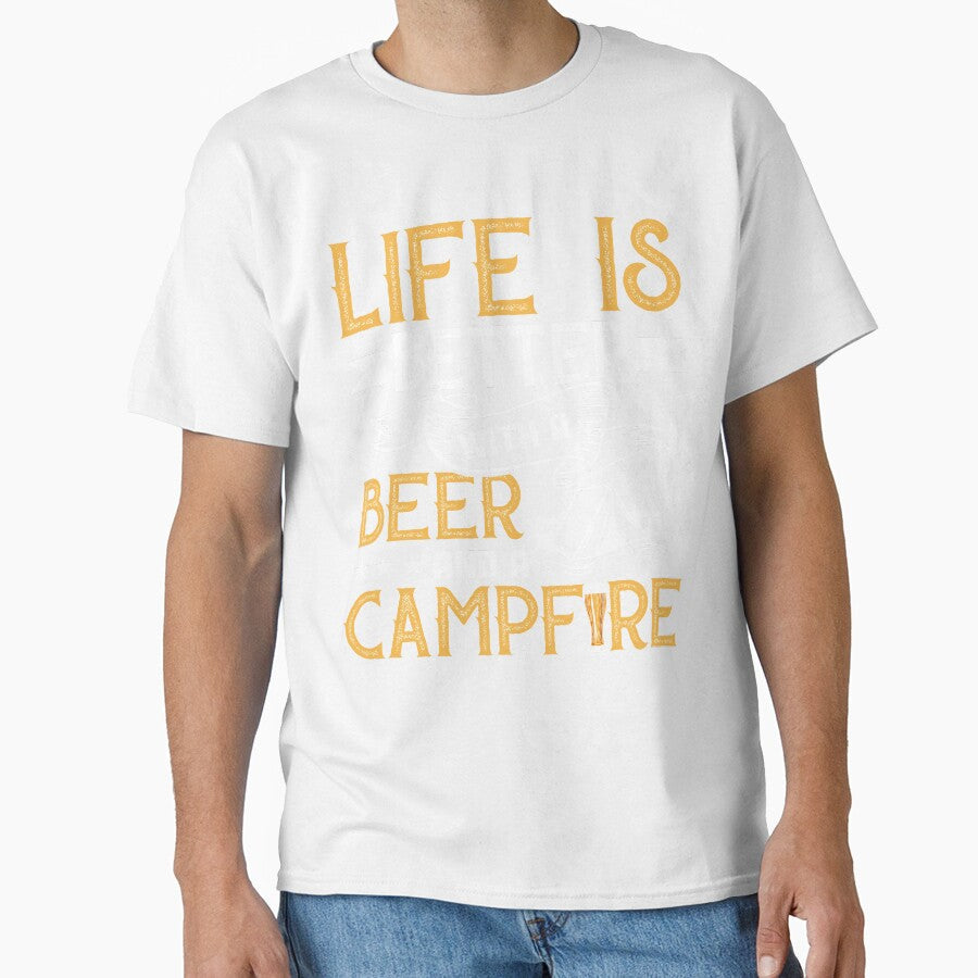 Camping Life is Better with Beer and Campfire by mmos Unisex T-shirt, Sweatshirt, Hoodie, Long Sleeve Tee - T-Shirt, Sweatshirt, Hoodie