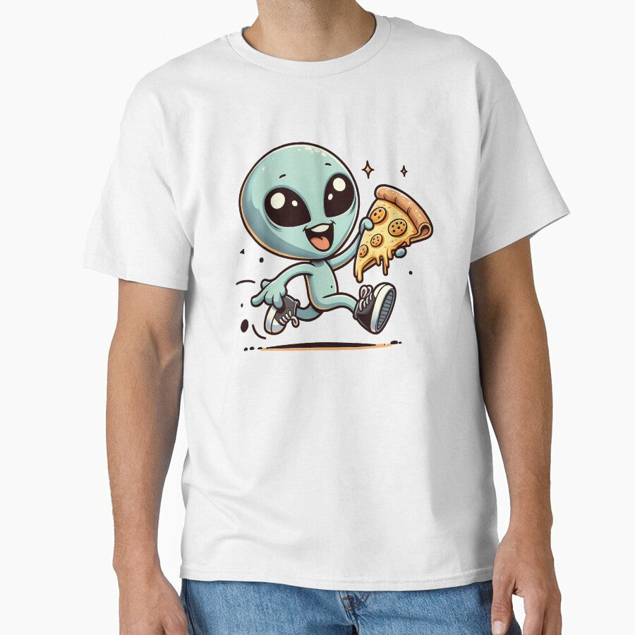 Funny Alien Pizza Lover by Logiamerch Unisex T-shirt, Sweatshirt, Hoodie, Long Sleeve Tee - T-Shirt, Sweatshirt, Hoodie