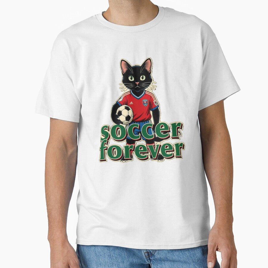 Soccer Forever Retro Cat by FantasyPearl Unisex T-shirt, Sweatshirt, Hoodie, Long Sleeve Tee - T-Shirt, Sweatshirt, Hoodie