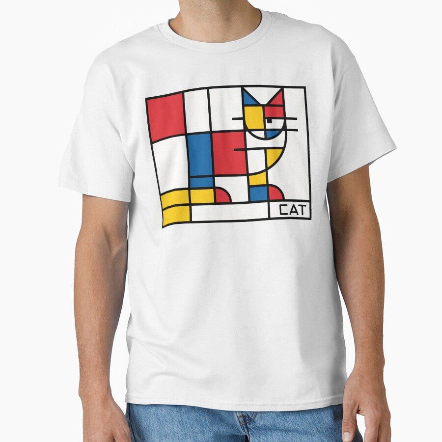 Mondrian's Cat by Angry Swan Designs Unisex T-shirt, Sweatshirt, Hoodie, Long Sleeve Tee - T-Shirt, Sweatshirt, Hoodie
