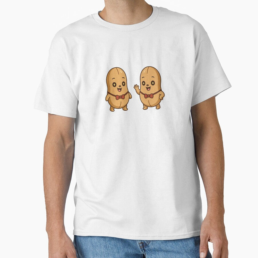 Cute Peanut Gallery Friends - Kawaii Bow Tie Peanuts Waving by ExploreAura Studio Unisex T-shirt, Sweatshirt, Hoodie, Long Sleeve Tee - T-Shirt, Sweatshirt, Hoodie