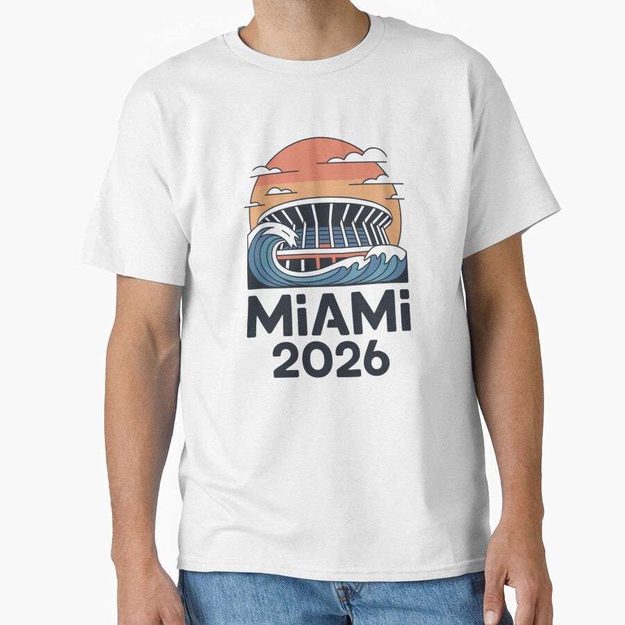 Miami 2026 Ocean Wave Football T-Shirt V10 by DarylWelsh2024 Unisex T-shirt, Sweatshirt, Hoodie, Long Sleeve Tee - T-Shirt, Sweatshirt, Hoodie