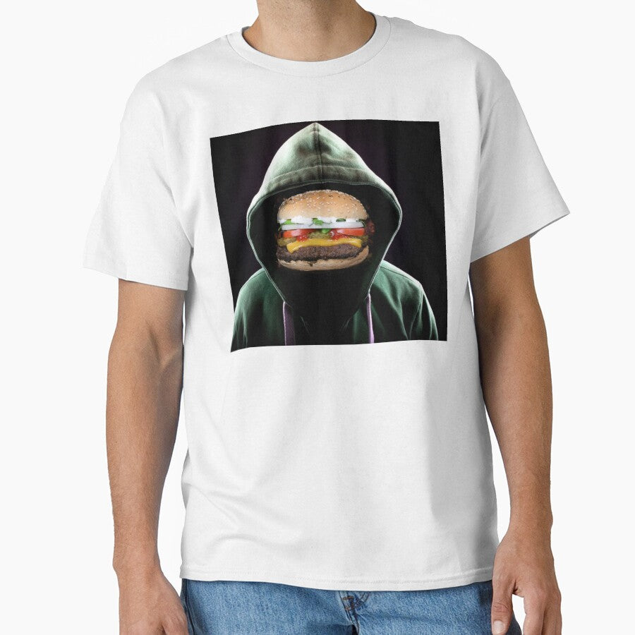 Burger Face by Surreallytee Unisex T-shirt, Sweatshirt, Hoodie, Long Sleeve Tee - T-Shirt, Sweatshirt, Hoodie