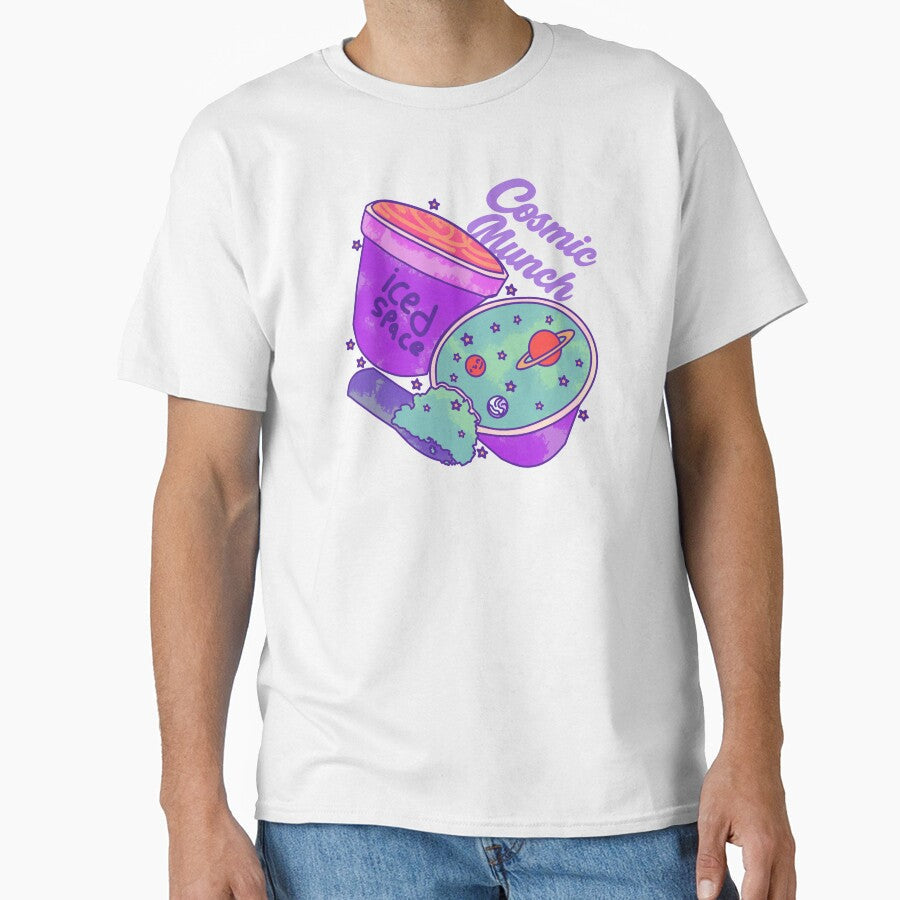 Cosmic Munch Ice Cream Galaxy Vibes by HumorInHues Unisex T-shirt, Sweatshirt, Hoodie, Long Sleeve Tee - T-Shirt, Sweatshirt, Hoodie