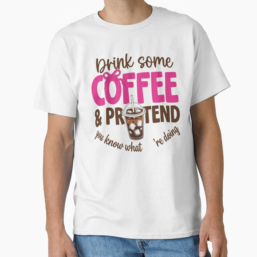 Funny Preppy Iced Coffee Bow Humor for Women by KroghDs Unisex T-shirt, Sweatshirt, Hoodie, Long Sleeve Tee - T-Shirt, Sweatshirt, Hoodie