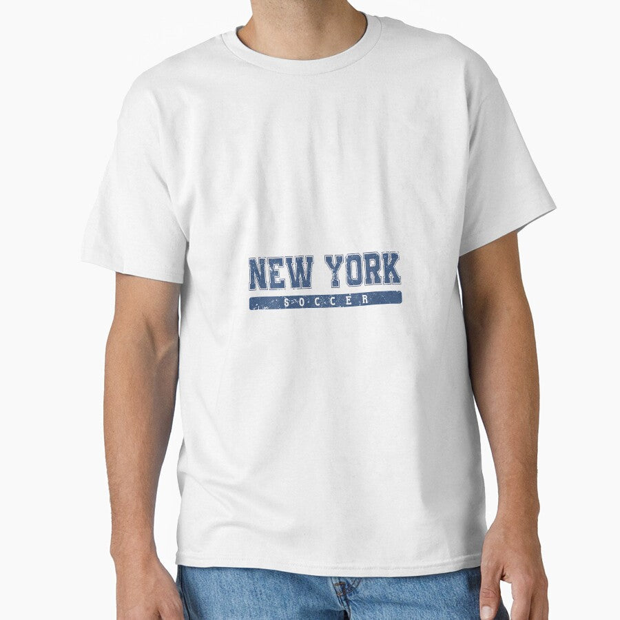 Womens New York Soccer Blue Vintage Text by MollyLYork Unisex T-shirt, Sweatshirt, Hoodie, Long Sleeve Tee - T-Shirt, Sweatshirt, Hoodie