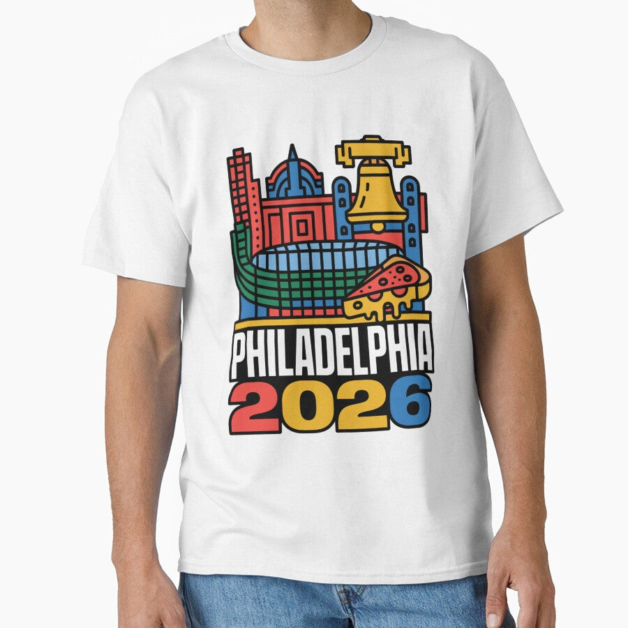 Philadelphia 2026 Liberty Bell Stadium Cheesesteak T-Shirt V10 by DarylWelsh2024 Unisex T-shirt, Sweatshirt, Hoodie, Long Sleeve Tee - T-Shirt, Sweatshirt, Hoodie