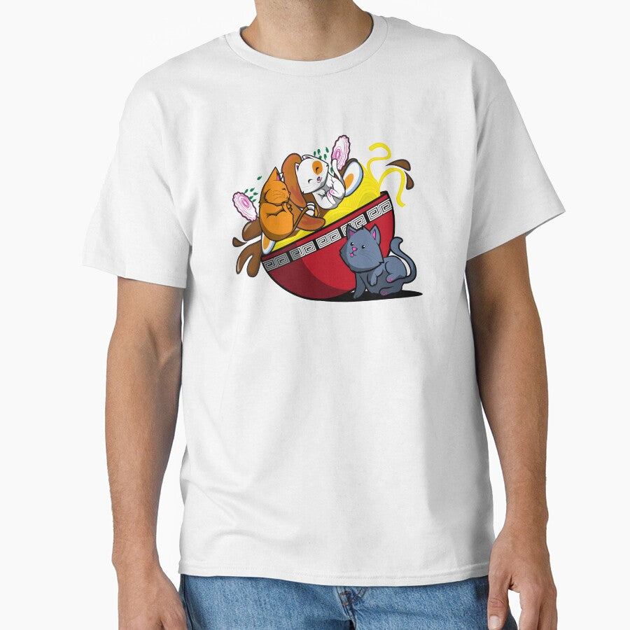 Kawaii Ramen Cat Noodles Japaneese Food by Phaedra Jones Unisex T-shirt, Sweatshirt, Hoodie, Long Sleeve Tee - T-Shirt, Sweatshirt, Hoodie