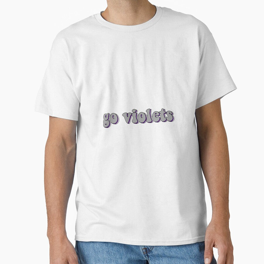 Gray Triple "Go Violets" by Maggie S Unisex T-shirt, Sweatshirt, Hoodie, Long Sleeve Tee - T-Shirt, Sweatshirt, Hoodie