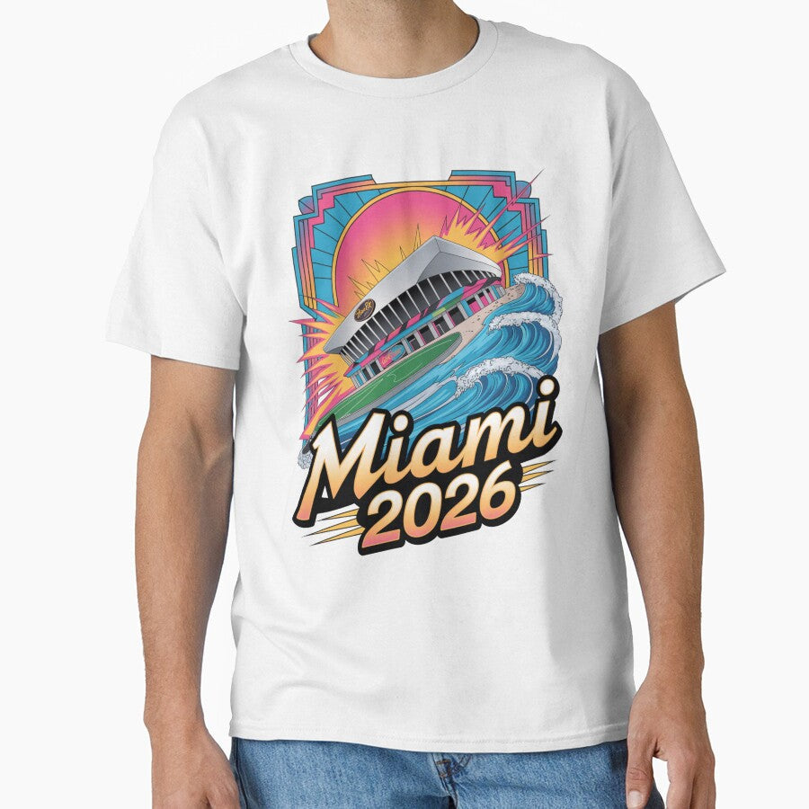 Miami 2026 Ocean Wave Football T-Shirt V16 by DarylWelsh2024 Unisex T-shirt, Sweatshirt, Hoodie, Long Sleeve Tee - T-Shirt, Sweatshirt, Hoodie