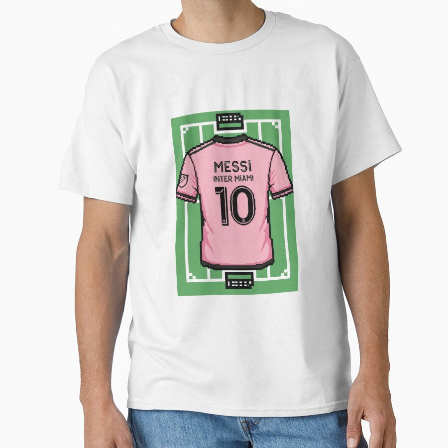 Leo Messi Inter Miami 8-Bit Soccer Football by Gegenpress Design Unisex T-shirt, Sweatshirt, Hoodie, Long Sleeve Tee - T-Shirt, Sweatshirt, Hoodie