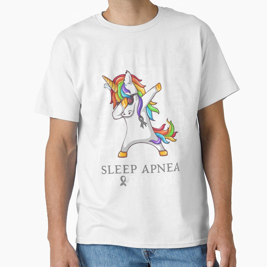 Unicorn Sleep Apnea Warrior I'm Fine Sleep Apnea Awareness by Hatjar Unisex T-shirt, Sweatshirt, Hoodie, Long Sleeve Tee - T-Shirt, Sweatshirt, Hoodie