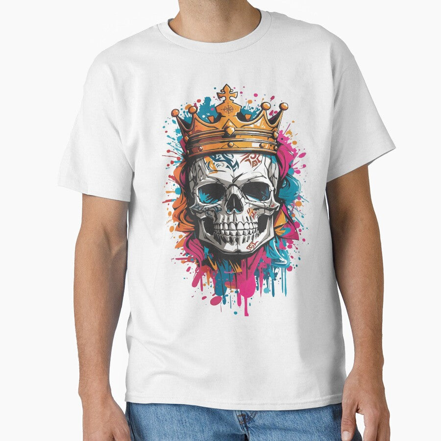 colorful crowned skull by Impacto-Visual Unisex T-shirt, Sweatshirt, Hoodie, Long Sleeve Tee - T-Shirt, Sweatshirt, Hoodie