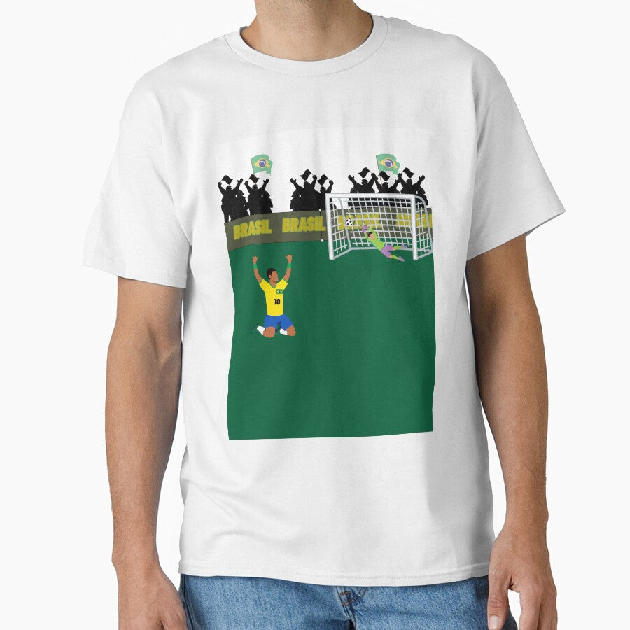Goal Celebration! Brazilian Soccer Spirit & Vibrant Stadium Art by Dhiessi Unisex T-shirt, Sweatshirt, Hoodie, Long Sleeve Tee - T-Shirt, Sweatshirt, Hoodie