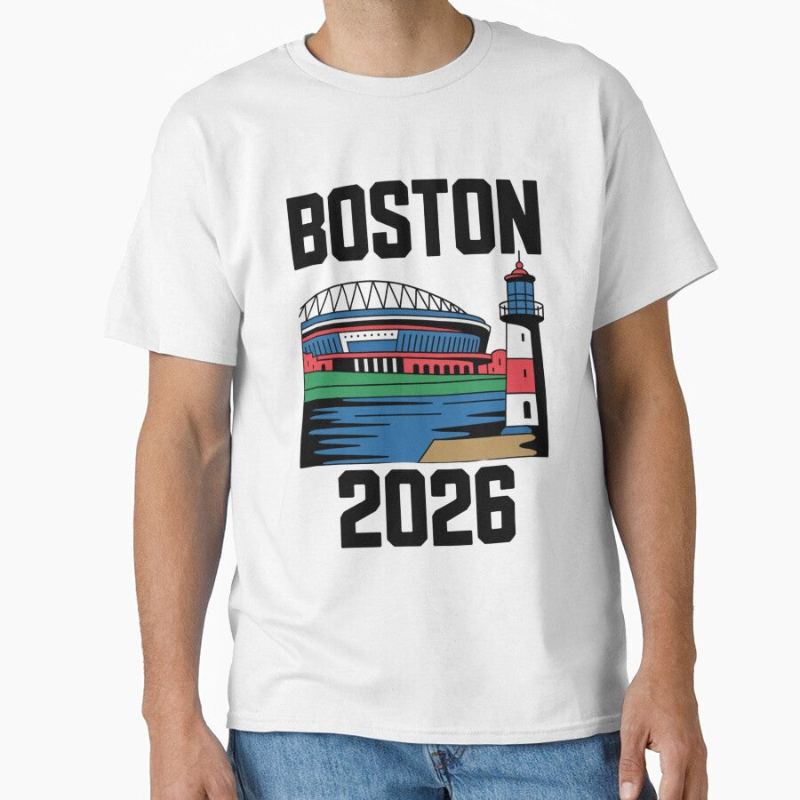 Boston 2026 New England Soccer Souvenir T-Shirt V4 by DarylWelsh2024 Unisex T-shirt, Sweatshirt, Hoodie, Long Sleeve Tee - T-Shirt, Sweatshirt, Hoodie