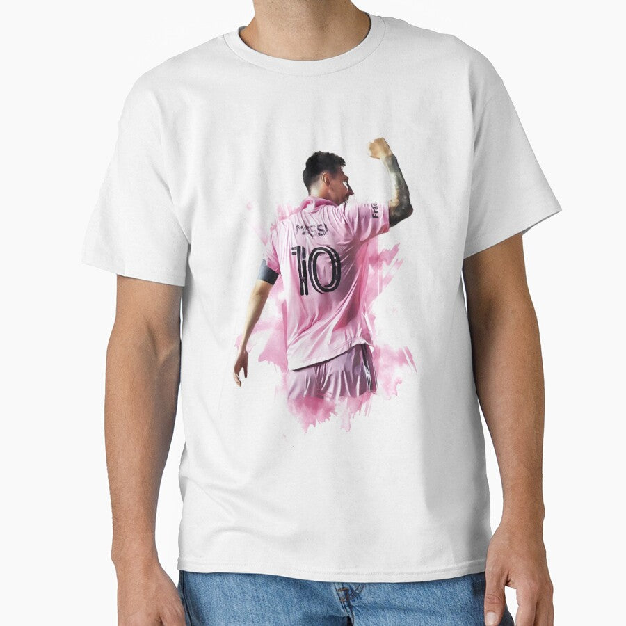 Messi Inter Miami Celebration Art  Football Legend in Pink Jersey by robyclub Unisex T-shirt, Sweatshirt, Hoodie, Long Sleeve Tee - T-Shirt, Sweatshirt, Hoodie