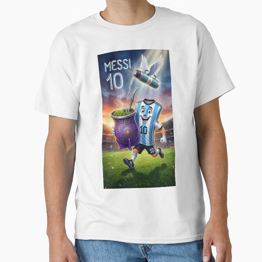 Messi 10 & Mate Magic  The Soul of Argentine Football - Argentina Football Mate Mascot - Messi 10 Soccer Fan Art by YG - YiddisheGesheft - T-Shirt, Sweatshirt, Hoodie
