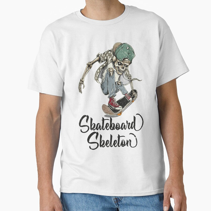 Skateboard Skeleton Classic T-Shirt, Forever Skate Style, Best Friend Shirt, Best Friend Gifts by Ristinga - T-Shirt, Sweatshirt, Hoodie