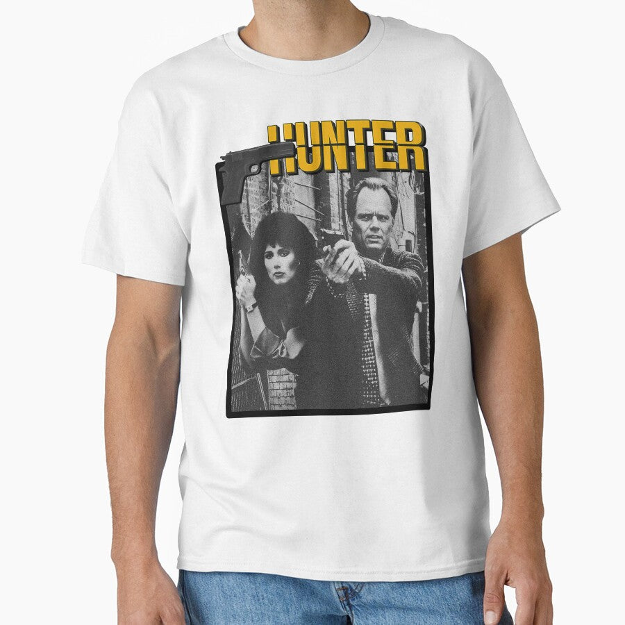 Hunter - 80s Cop Crime TV Show by ourkid Unisex T-shirt, Sweatshirt, Hoodie, Long Sleeve Tee - T-Shirt, Sweatshirt, Hoodie