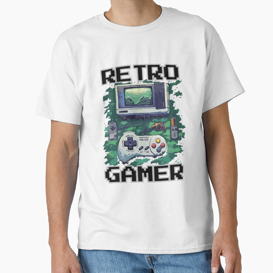 Old School Video Games  Retro Pixel Artwork | Retro Gamer Pixel Tee by Hussar08 Unisex T-shirt, Sweatshirt, Hoodie, Long Sleeve Tee - T-Shirt, Sweatshirt, Hoodie