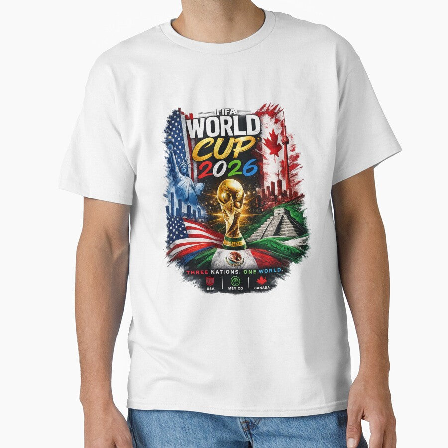 Three Nations Soccer Celebration 2026 by AchraffPrint Unisex T-shirt, Sweatshirt, Hoodie, Long Sleeve Tee - T-Shirt, Sweatshirt, Hoodie