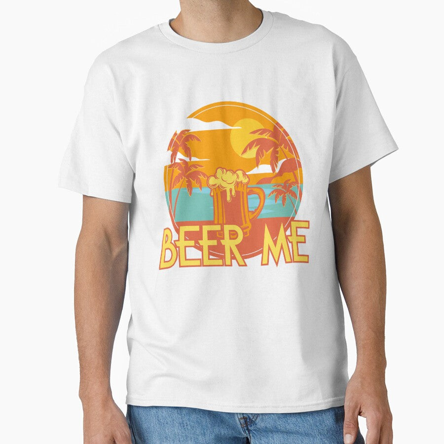 Retro California Hippie Beach Drinking Beer Me Gift by simplytldr Unisex T-shirt, Sweatshirt, Hoodie, Long Sleeve Tee - T-Shirt, Sweatshirt, Hoodie