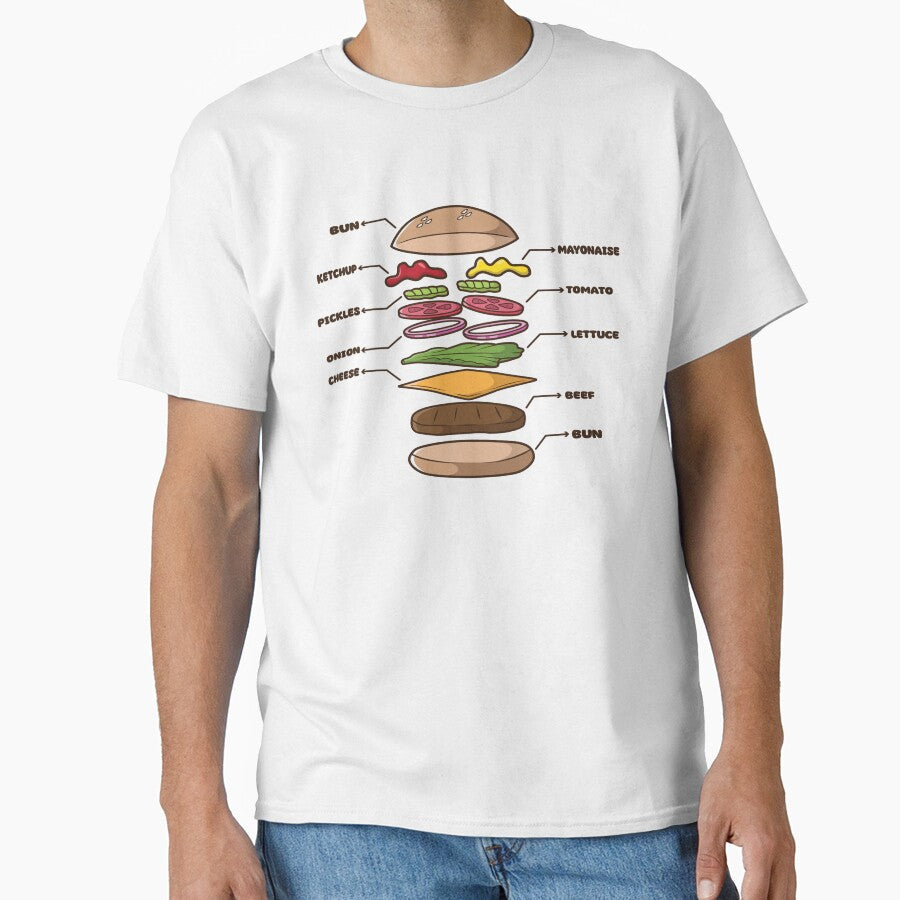 Burger Anatomy by anggapajar Unisex T-shirt, Sweatshirt, Hoodie, Long Sleeve Tee - T-Shirt, Sweatshirt, Hoodie