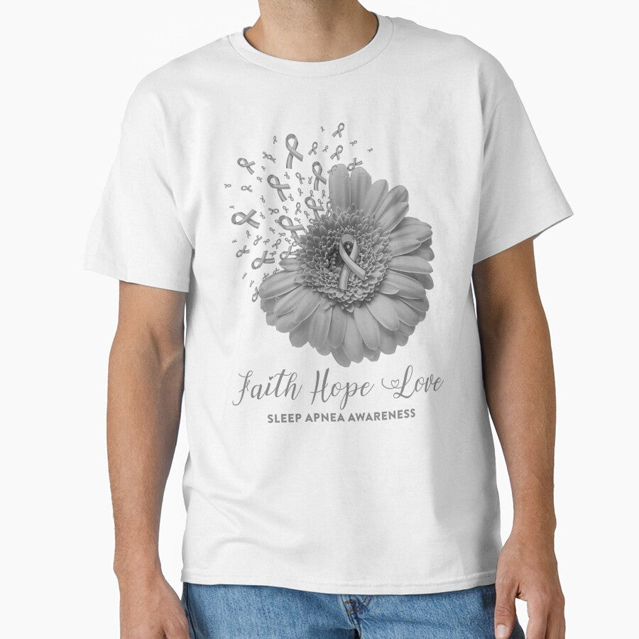 Faith Hope Love Sleep Apnea Awareness by Tadmab Unisex T-shirt, Sweatshirt, Hoodie, Long Sleeve Tee - T-Shirt, Sweatshirt, Hoodie