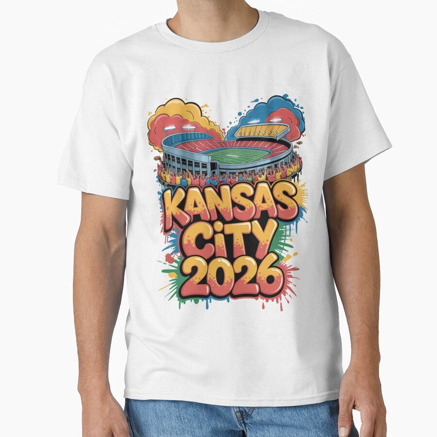 Kansas City 2026 Arrowhead Stadium Football T-Shirt V8 by DarylWelsh2024 Unisex T-shirt, Sweatshirt, Hoodie, Long Sleeve Tee - T-Shirt, Sweatshirt, Hoodie