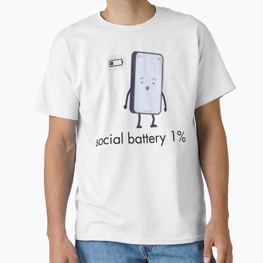 Low Battery: Please Do Not Interact by Cruzcuts Unisex T-shirt, Sweatshirt, Hoodie, Long Sleeve Tee - T-Shirt, Sweatshirt, Hoodie