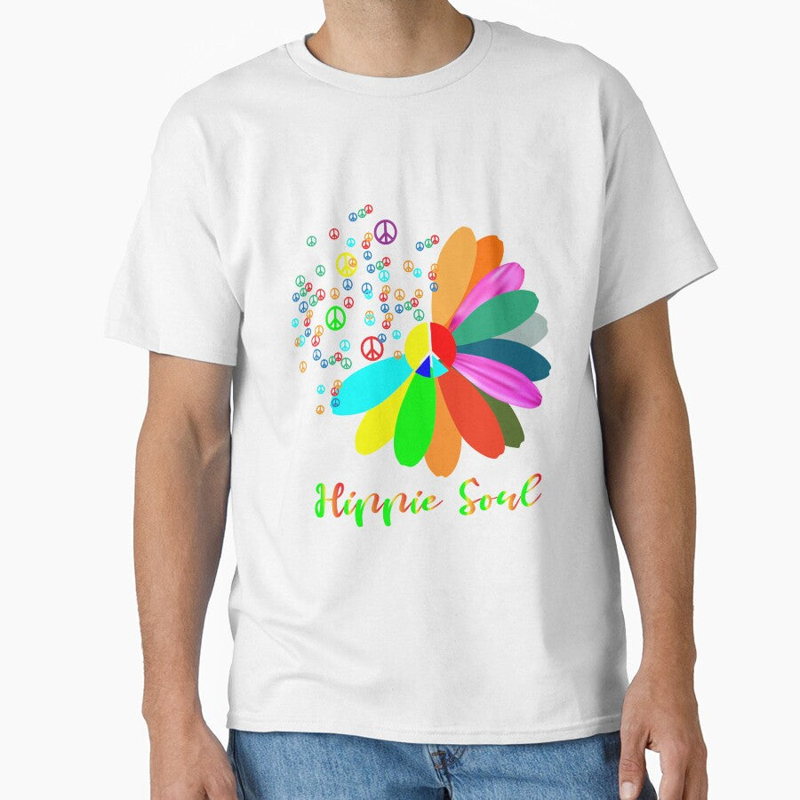 Daisy Peace Sign Hippie Soul , Flower Lovers by shinoshop Unisex T-shirt, Sweatshirt, Hoodie, Long Sleeve Tee - T-Shirt, Sweatshirt, Hoodie